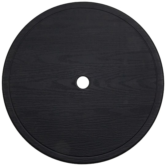 20" Black Outdoor Umbrella Table Tray